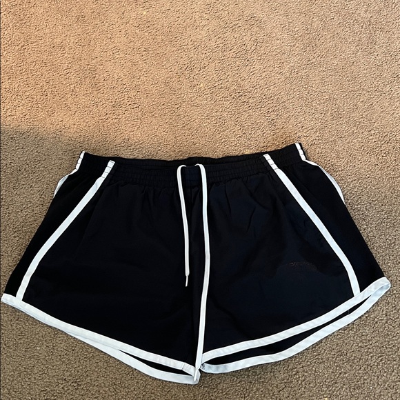 Pants - Black Athletic Shorts with White Trim